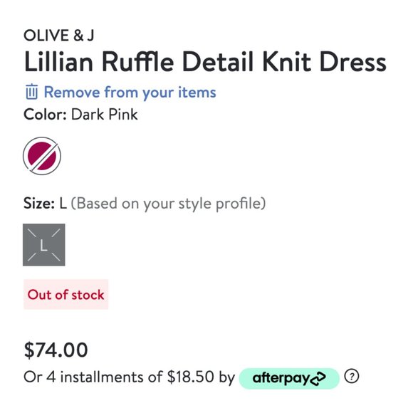 NWT STITCH FIX PINK RUFFLE DRESS - OLIVE & J - Picture 2 of 4